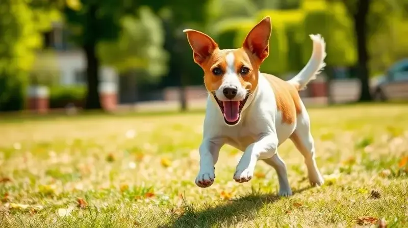 Cão enérgico e com pelagem brilhante, demonstrando os benefícios dos nutrientes essenciais na fórmula da ração para a saúde do pet.