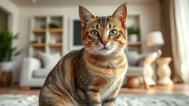 Gato adulto saudável com pelagem brilhante, um benefício visível de uma alimentação com ração premium ou super premium de alta qualidade.