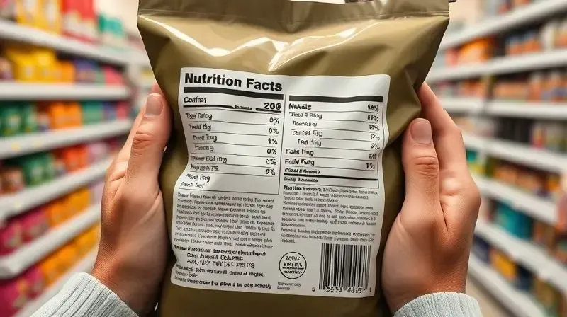 Pessoa analisando o rótulo de informações nutricionais de um pacote de ração para escolher a melhor opção para seu Beagle.