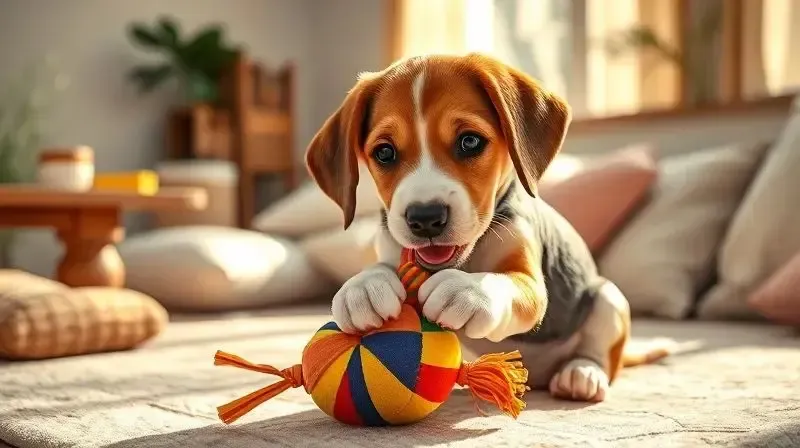 Filhote de cachorro da raça beagle saudável e brincalhão, ilustrando a segurança do Simparic para filhotes a partir da idade recomendada.
